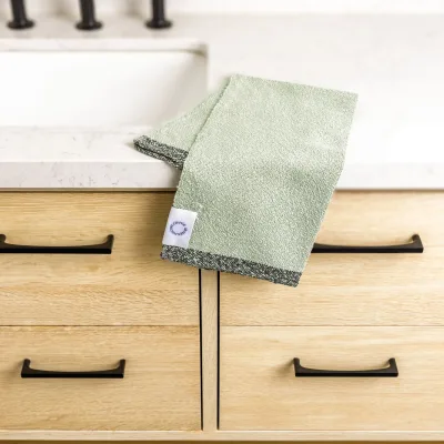Serviette en bouclette de bambou texturée